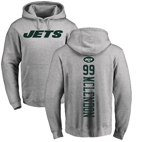 New York Jets Men Ash Steve McLendon Backer NFL Football #99 Pullover Hoodie Sweatshirts